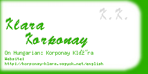 klara korponay business card